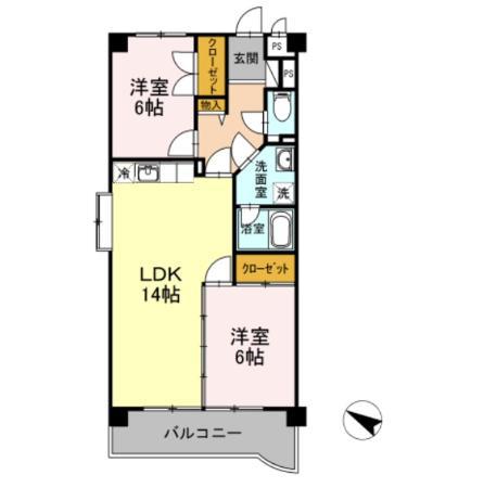 ビスタリカ(2LDK/3階)の間取り写真