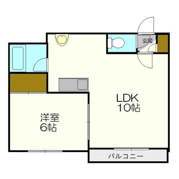 パークサイドヒサエ(1LDK/4階)の間取り写真