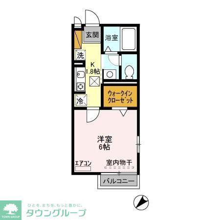 ドルチェA棟(1K/1階)の間取り写真