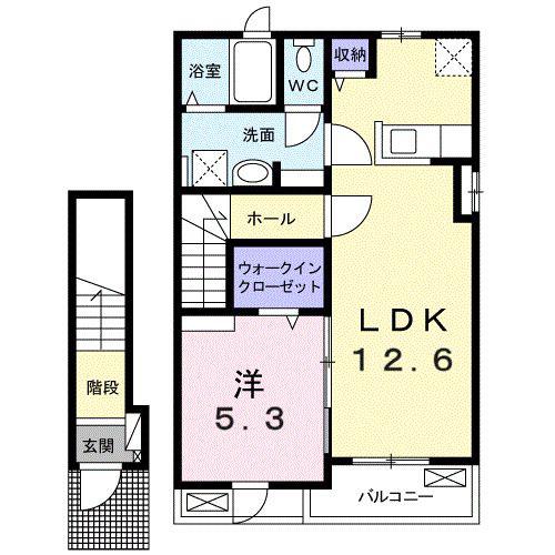 メゾン相生III(1LDK/2階)の間取り写真