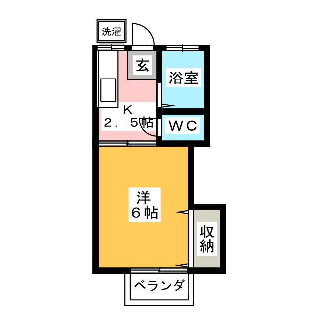 ハウスラベンダー(1K/2階)の間取り写真