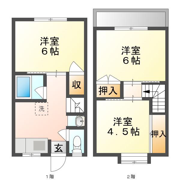 ビレッジ東山(3DK/1階)の間取り写真