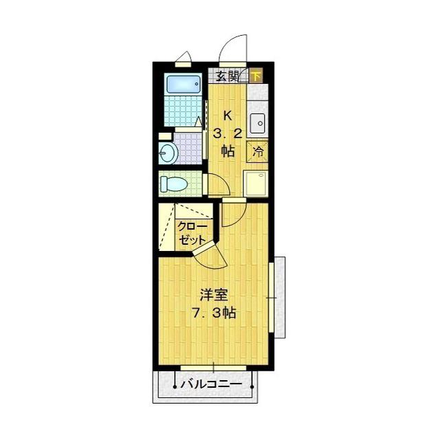 エトワール川崎(1K/1階)の間取り写真