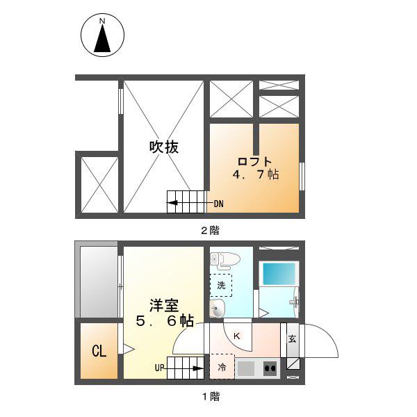 FELICE VITA(1K/1階)の間取り写真