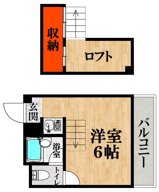 シルクロード勝山II(1SK/3階)の間取り写真