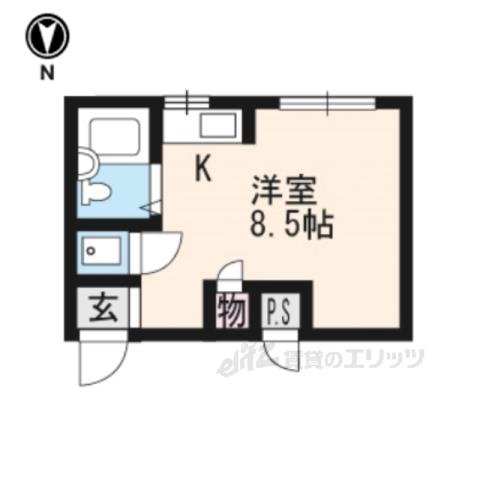 ビューパレス吉田(ワンルーム/2階)の間取り写真