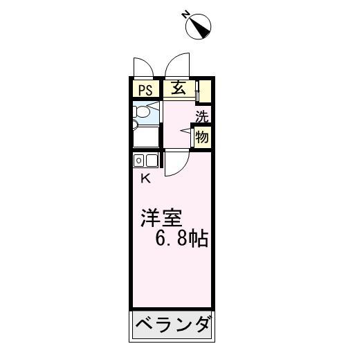 ライオンズマンション清瀬第二(ワンルーム/3階)の間取り写真