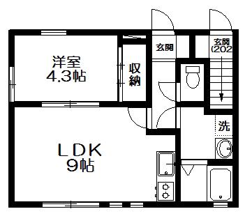 BE BOTH I(1LDK/1階)の間取り写真