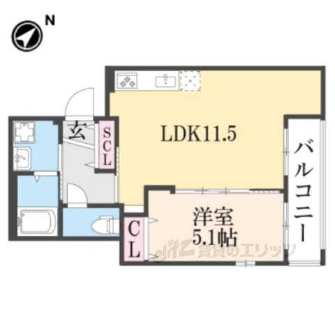 リプラス・石田(1LDK/2階)の間取り写真