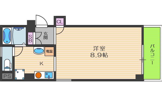 アスタ・ラ・ビスタ新梅田(1K/6階)の間取り写真