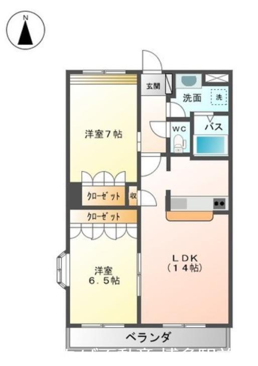 OCEAN VIEW(2LDK/2階)の間取り写真