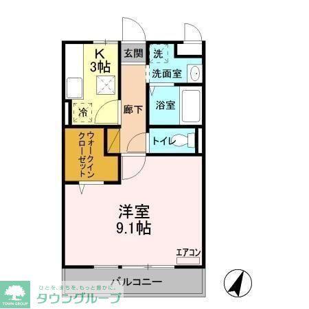 セレニティーホームズA(1K/1階)の間取り写真
