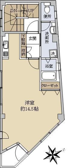 TKビル(ワンルーム/3階)の間取り写真
