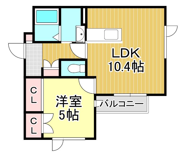 ファイブスター見山(1LDK/2階)の間取り写真