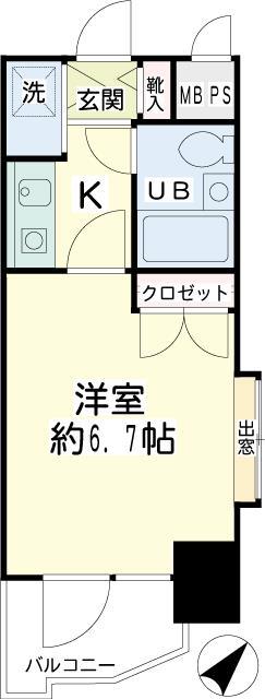 NICアーバンスピリッツ鶴見I(1K/3階)の間取り写真