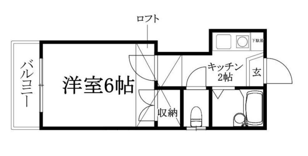 ピスカートル・K(1K/1階)の間取り写真