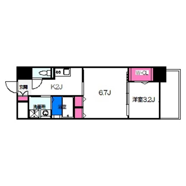 メイクス大阪鶴見(2K/5階)の間取り写真