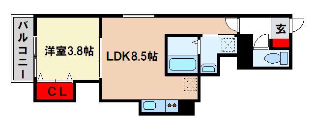 CASAGARDEN 筑紫野(1LDK/1階)の間取り写真