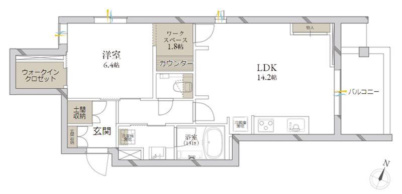 クレールシャーメゾンプレミア(1SLDK/3階)の間取り写真