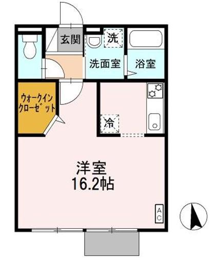 マメゾンMDS(ワンルーム/1階)の間取り写真