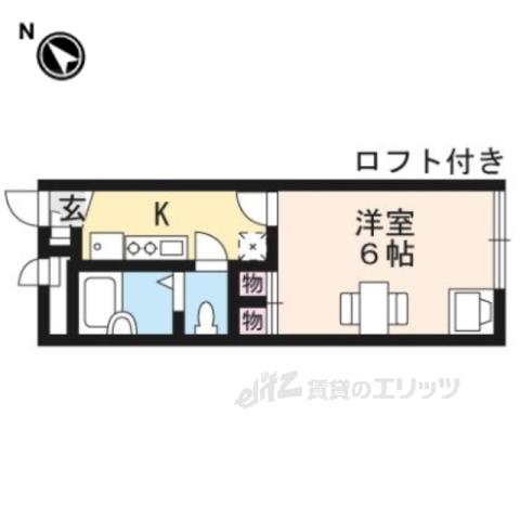 レオパレス出町(1K/2階)の間取り写真