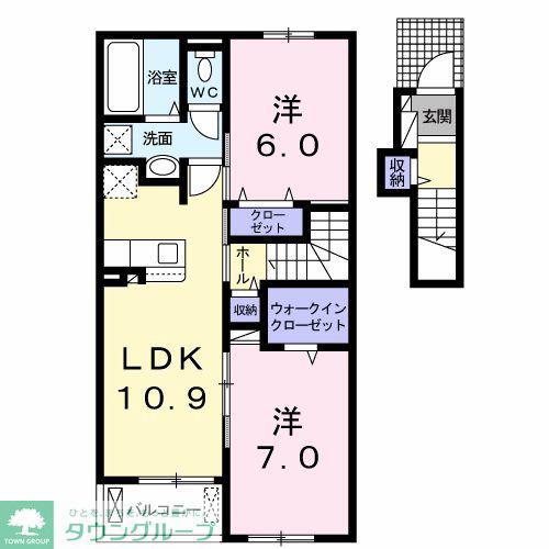 ピュアII(2LDK/2階)の間取り写真