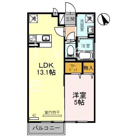 エル スルー(1LDK/2階)の間取り写真