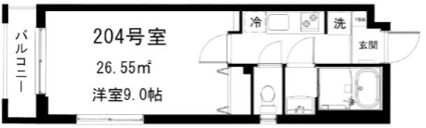 MK・PLACE御殿山(1K/2階)の間取り写真