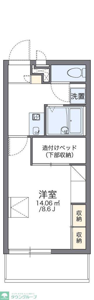 レオパレスセカンド(1K/2階)の間取り写真