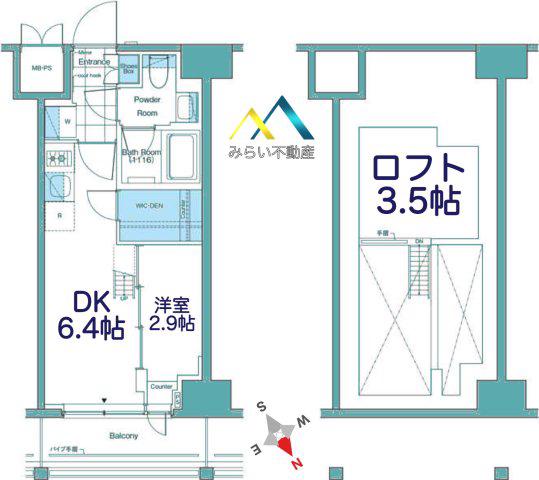 LEFOND PROGRS横浜関内(1DK/14階)の間取り写真