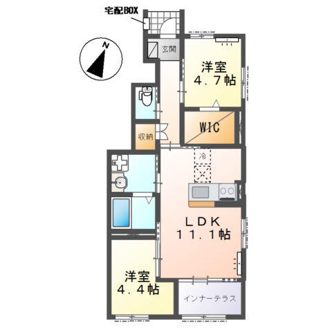セリアージュ(2LDK/1階)の間取り写真