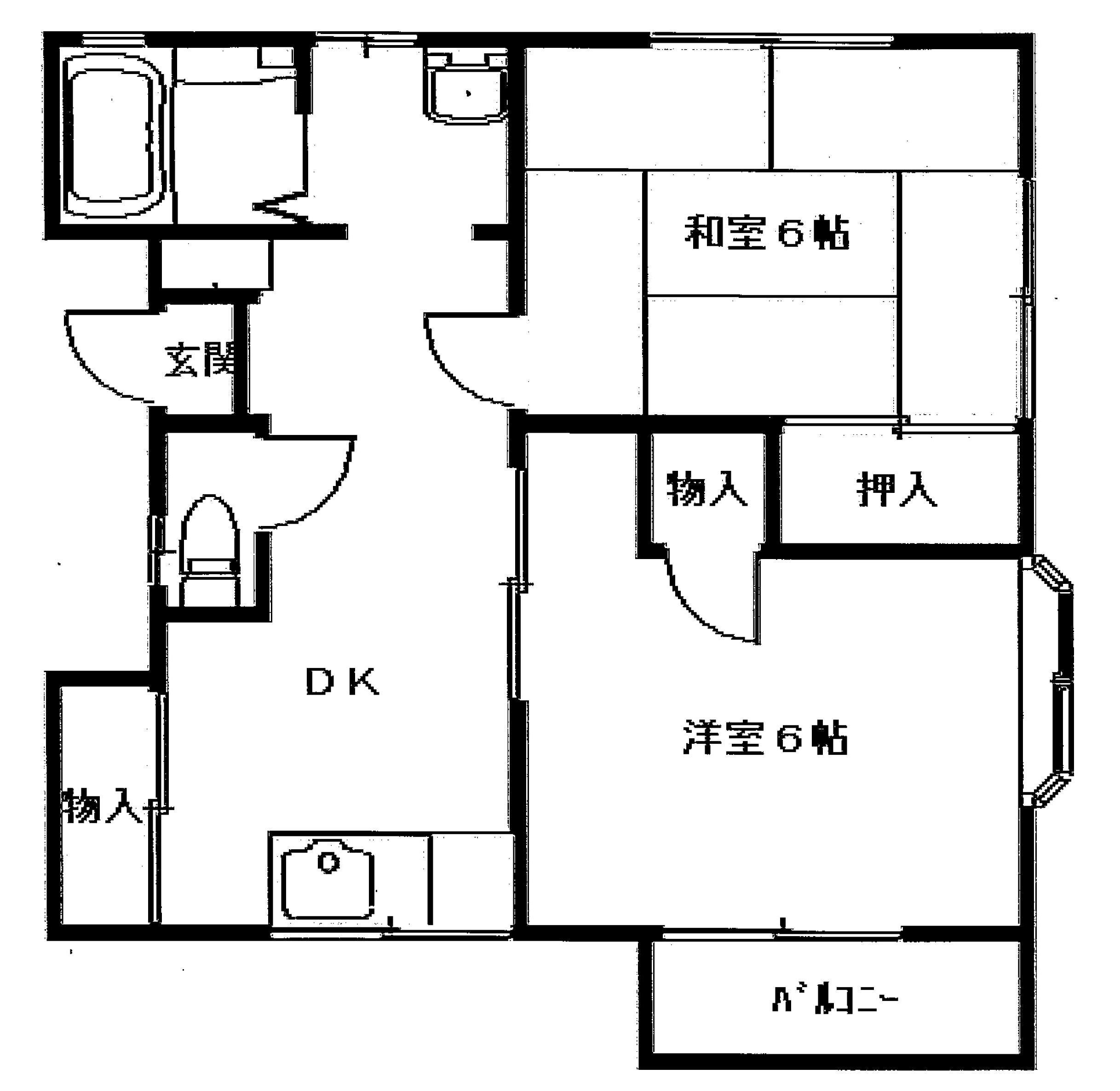 エステートIIオオツカ(2DK/2階)の間取り写真