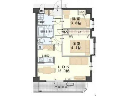 クレセール230(2LDK/1階)の間取り写真