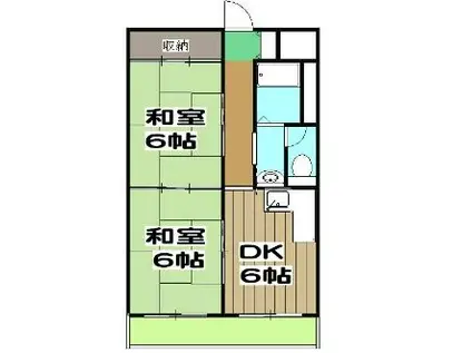 北ノ口安田マンション(2DK/2階)の間取り写真