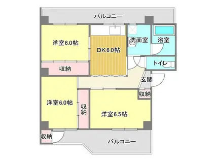 田内マンション(3DK/3階)の間取り写真