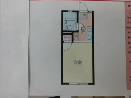 エーデルハイムK(ワンルーム/1階)の間取り写真