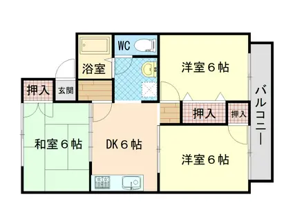 ドミールイナバ(3DK/1階)の間取り写真