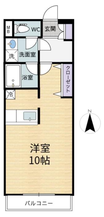 プランドール(ワンルーム/3階)の間取り写真