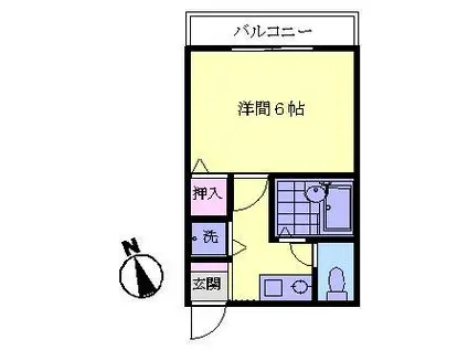 シーレッツ山岸(1K/2階)の間取り写真