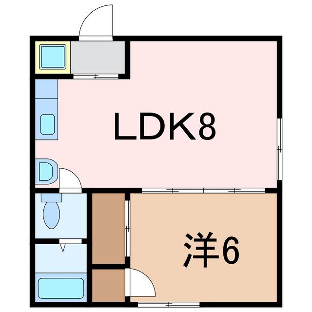 ハイツIM(1DK/2階)の間取り写真