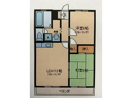 セプトフラット(2LDK/4階)の間取り写真