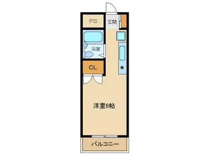 プロスパー久米川(ワンルーム/2階)の間取り写真