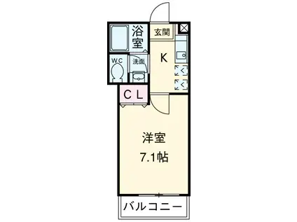 リヴェールナカノ(1K/1階)の間取り写真