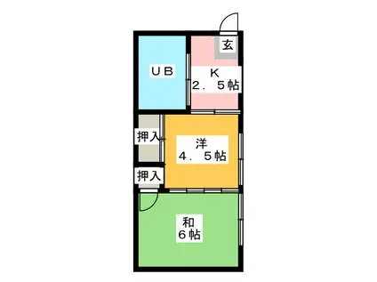 長谷川本通ビル(2K/3階)の間取り写真