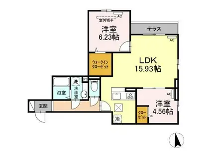 グラナーデ目白御留山(2LDK/1階)の間取り写真