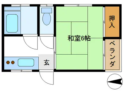 藤田マンション(1K/2階)の間取り写真