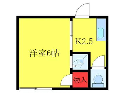アパートメンツ48(1K/2階)の間取り写真