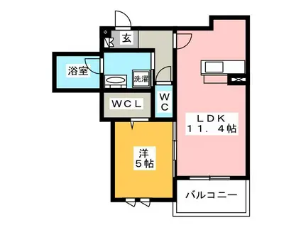 シャーメゾン加納青藤(1LDK/1階)の間取り写真