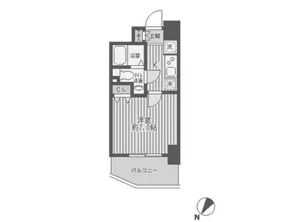 レジディア蒲田(1K/11階)の間取り写真