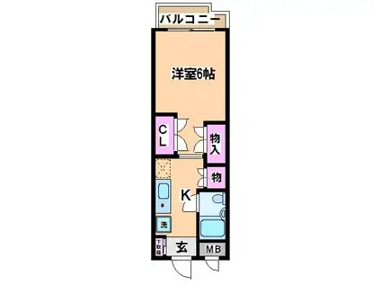 ルミエール(1K/4階)の間取り写真